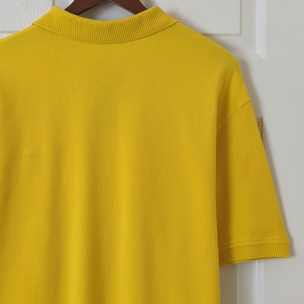 Polo Sport Ralph Lauren 90's Vintage Classic Short Sleeve Henley Shirt Yellow XL - Picture 10 of 11